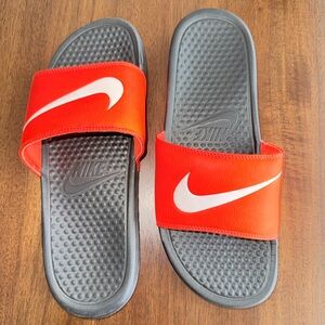 Nike orange slide sandals men’s 9